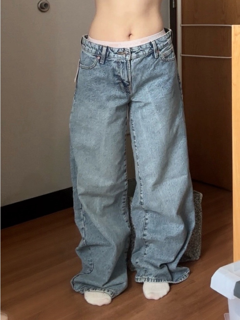 NWT Pacsun Casey Low Rise Baggy Jeans Light Wash Blue 27 SHORT